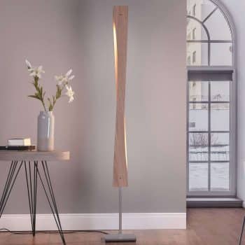 Lucande Lian stojaca LED lampa, dubové drevo