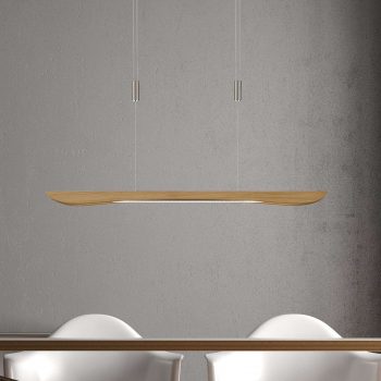 Lucande Hiba závesné LED, dub prírodný, 88 cm