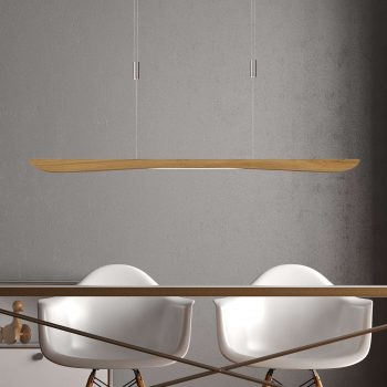 Lucande Hiba závesné LED, dub prírodný, 118 cm