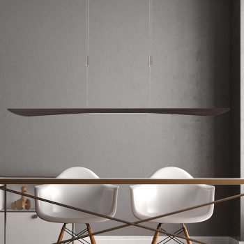 Lucande Hiba závesné LED svietidlo, dub, 148 cm