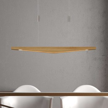 Lucande Dila závesné LED, dub prírodný 88 cm