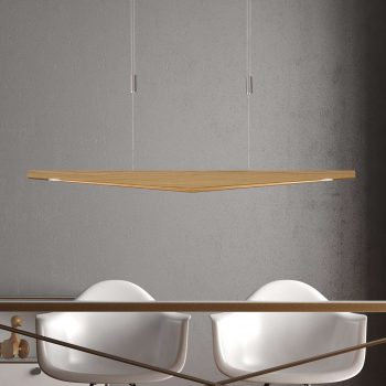 Lucande Dila závesné LED, dub prírodný 118 cm