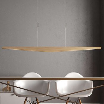 Lucande Dila závesné LED, dub prírodný 148 cm