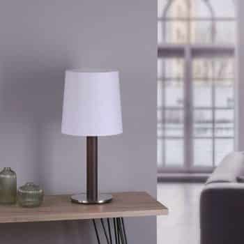 Lucande Elif stolná lampa biela valec dub tmavý - Image 2