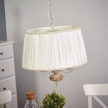 Satinovaná závesná lampa Olivia v krémovej - Image 2