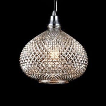 Vypuklo tvarovaná sklenená závesná lampa Moreno
