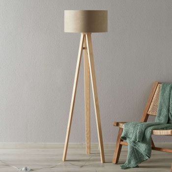 Krémová stojaca lampa Natalia s vnútornou potlačou - Image 2