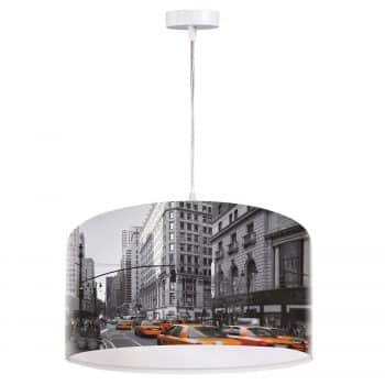 Moderná závesná lampa City s fotopotlačou - Image 2