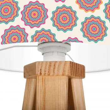 Retro stolná lampa Sylke s potlačeným tienidlom - Image 2
