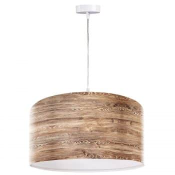 Rustikálna závesná lampa Woody s dreveným vzhľadom - Image 2