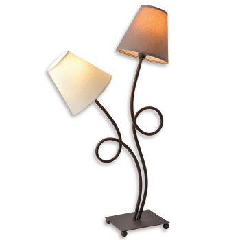 Dvoj-plameňová látková stolná lampa Twiddle - Image 2