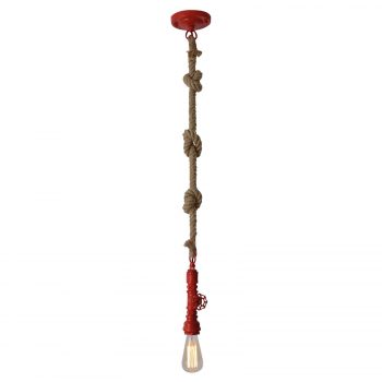 Závesná lampa Vintage s konopným lanom červená - Image 2