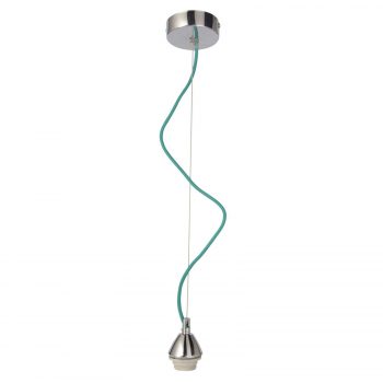 Závesná lampa Silas s textilným káblom, tyrkysová