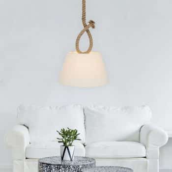 Závesná lampa Rope prírodné lano textilné tienidlo - Image 2
