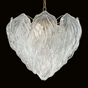 Viacvrstvová sklenená závesná lampa Foglie 45 cm - Image 2