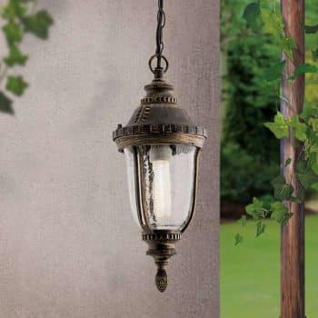 Tradičná závesná lampa PAULA štruktúrované sklo