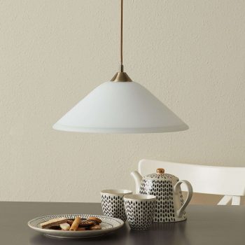 LOISA závesná lampa opálové sklo starožitná mosadz - Image 2