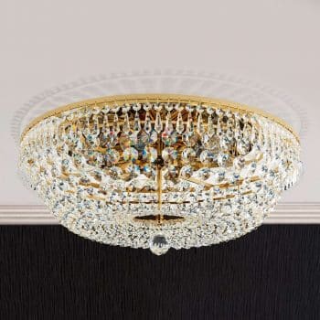 Okrúhle krištáľové svietidlo SHERATA zlaté 55cm - Image 2