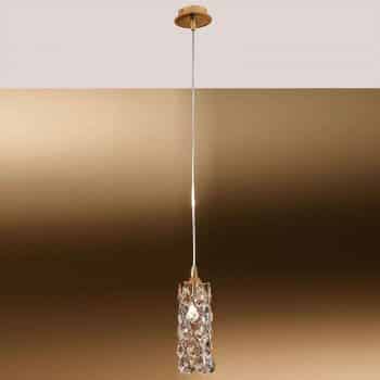Pozlátená závesná lampa CHARLENE s krištáľmi - Image 2