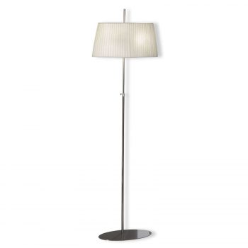 Krémová stojaca lampa Valentin, plisované tienidlo