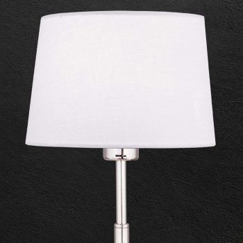 Textilná stolná lampa Vardan s bielym tienidlom