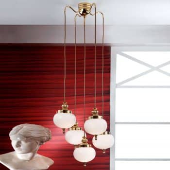 Závesná lampa Delia 5-pl. mosadz leštená - Image 2