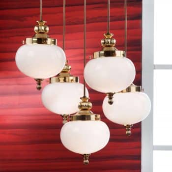 Závesná lampa Delia 5-pl. mosadz leštená