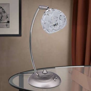 Stolná lampa Maderno olovnatý krištáľ nikel - Image 2