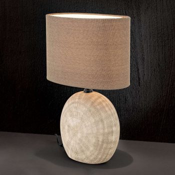 Keramická lampa Ethno 38 cm hnedá, podstavec cotto