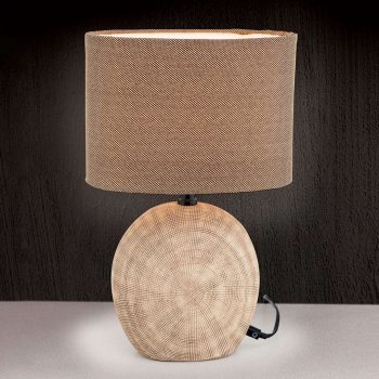 Keramická lampa Ethno 52 cm hnedá, podstavec cotto - Image 2
