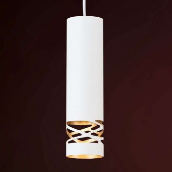 Rúrová závesná lampa Trance so zlatým podkladom