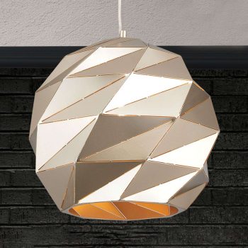 Závesná lampa Origami, Ø 42 cm, zlatá