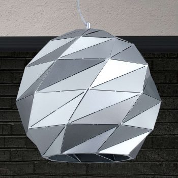 Závesná lampa Origami, Ø 42 cm, striebro - Image 2