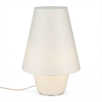 Textilná stolná lampa Dvojičky krémová Ø 38 cm - Image 2
