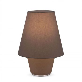 Textilná stolná lampa Dvojičky hnedá Ø 32 cm - Image 2