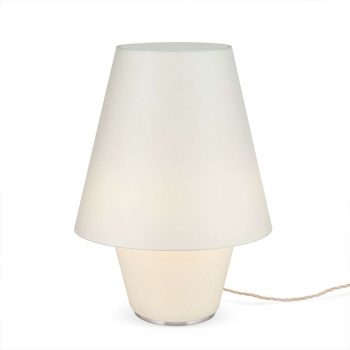 Textilná stolná lampa Dvojičky krémová Ø 32 cm - Image 2