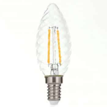 Sviečková LED E14 3W teplá biela filament točená - Image 2