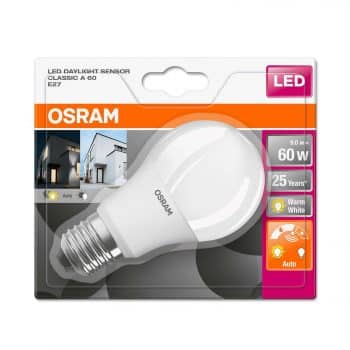 LED žiarovka E27 9W teplá biela snímač denného - Image 2