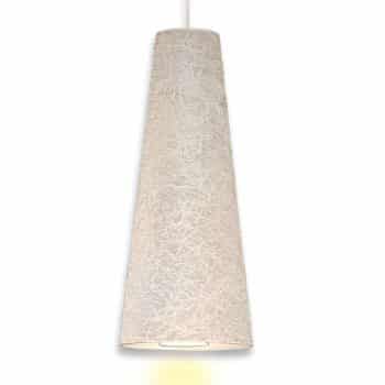 Regina – kónická závesná lampa 40 cm biela
