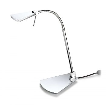 Vznešená LED lampa na písací stôl Nec, chróm