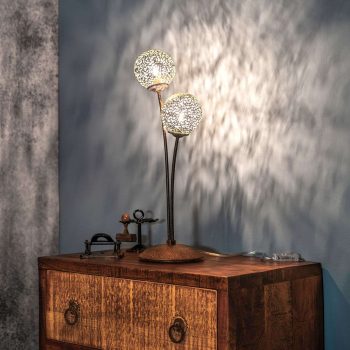 Stolná lampa Greta hrdzavý vzhľad, 2-plameňová - Image 2