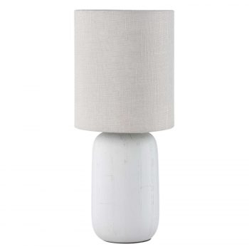 Kapučínová stolná lampa Clay s textilom - Image 2