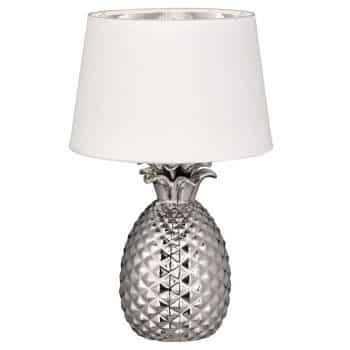 Strieborno-biela keramická stolná lampa Pineapple - Image 2