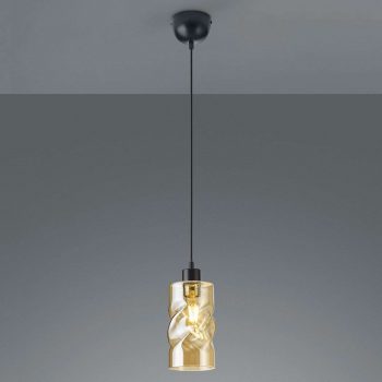 Závesná lampa Swirl zo skla 1-pl. jantárová - Image 2