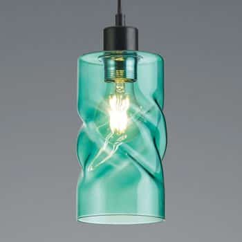 Závesná lampa Swirl zo skla 1-pl. tyrkysová