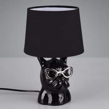 Stolná lampa Dosy s tvárou psa, čierna - Image 2