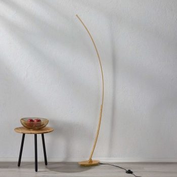 Oblúková stojaca LED lampa Nalevi, zlatá - Image 2