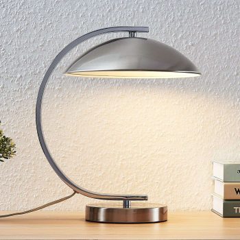 Kovová stolná lampa Adriana, nikel matná