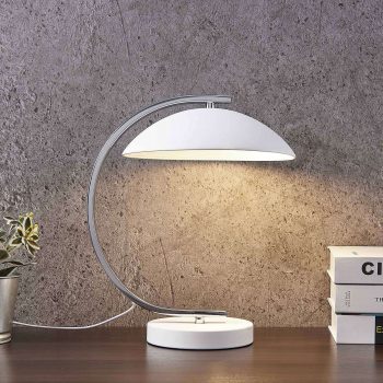 Kovová stolná lampa Adriana biela/chróm - Image 2