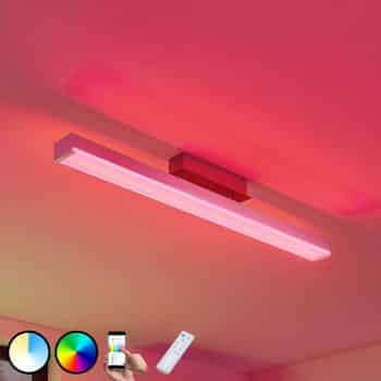 Stropné LED svietidlo Keyan WiZ podlhovasté nikel